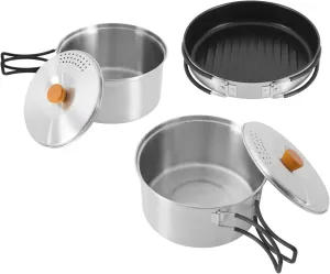 Camping Cookware Set, Camping Cooking Set, 304 Stainless Steel Camping Pots and Pans, with 1* Storage Bag, for Outdoor Activities