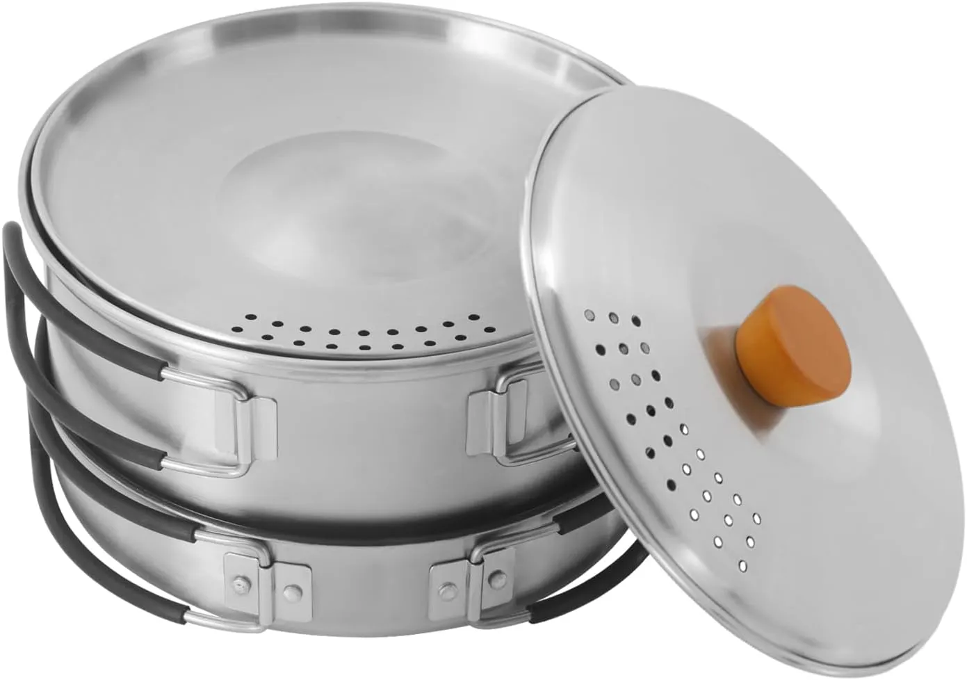 Camping Cookware Set, Camping Cooking Set, 304 Stainless Steel Camping Pots and Pans, with 1* Storage Bag, for Outdoor Activities