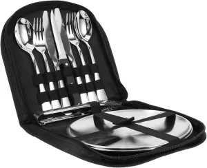 Camping Cookware Set Portable Silverware Set Organizer 10pcs Cutlery Camping for Outdoor Bbq Picnic