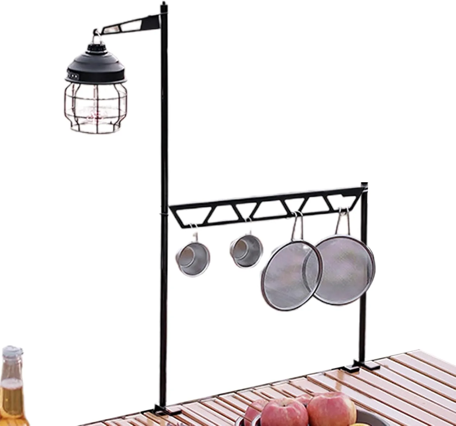 Camping Cookware Shelf | Tabletop Cookware Storage Rack | Metal Cutlery Holder, Portable Removable Tool Organizer for Camping Picnic BBQ Outdoor Fishing