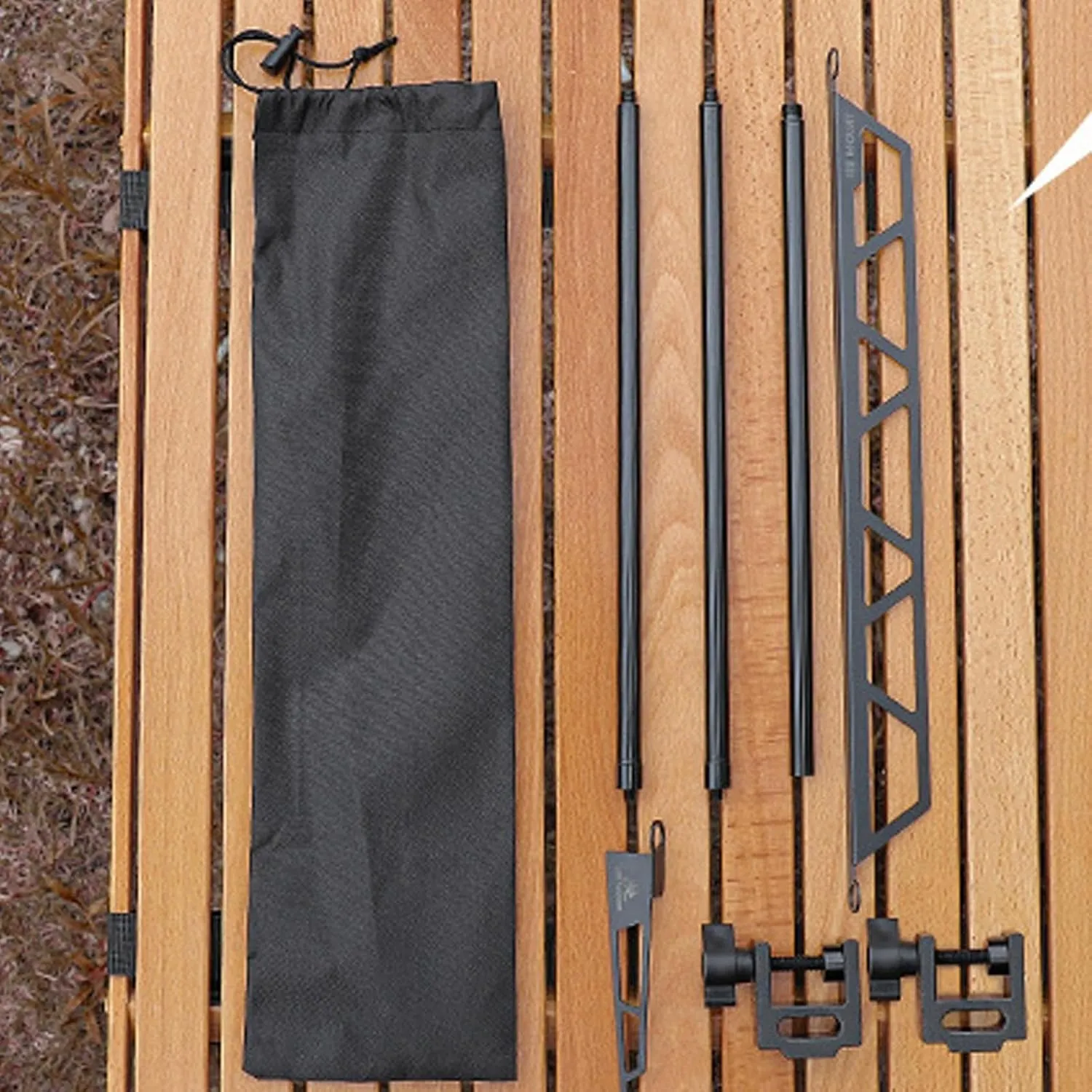Camping Cookware Stand | Tabletop Cookware Storage Rack | Metal Cutlery Holder, Portable Removable Tool Organizer for Camping Picnic BBQ Outdoor Fishing