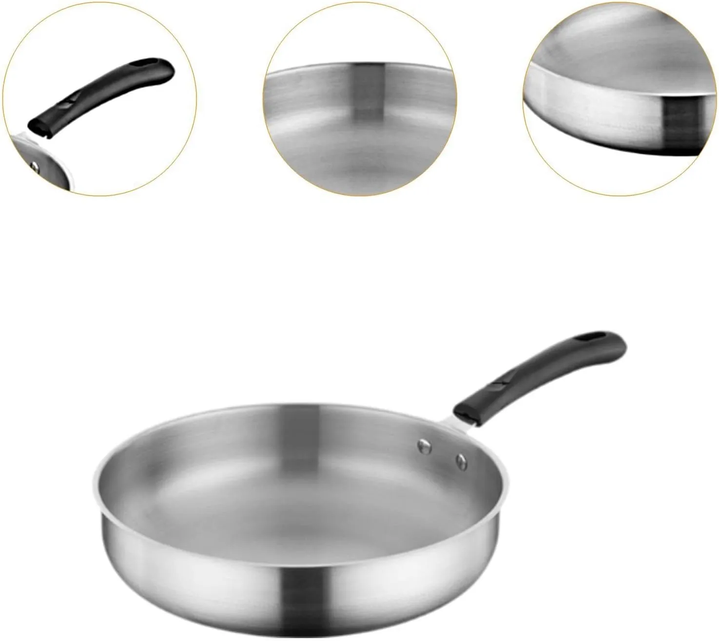 Camping Frying Pan Skillet Non Stick Cooker Cookware Portable Flat Griddle Deep Fry Pan for Backpacking Camping Indoor Picnic