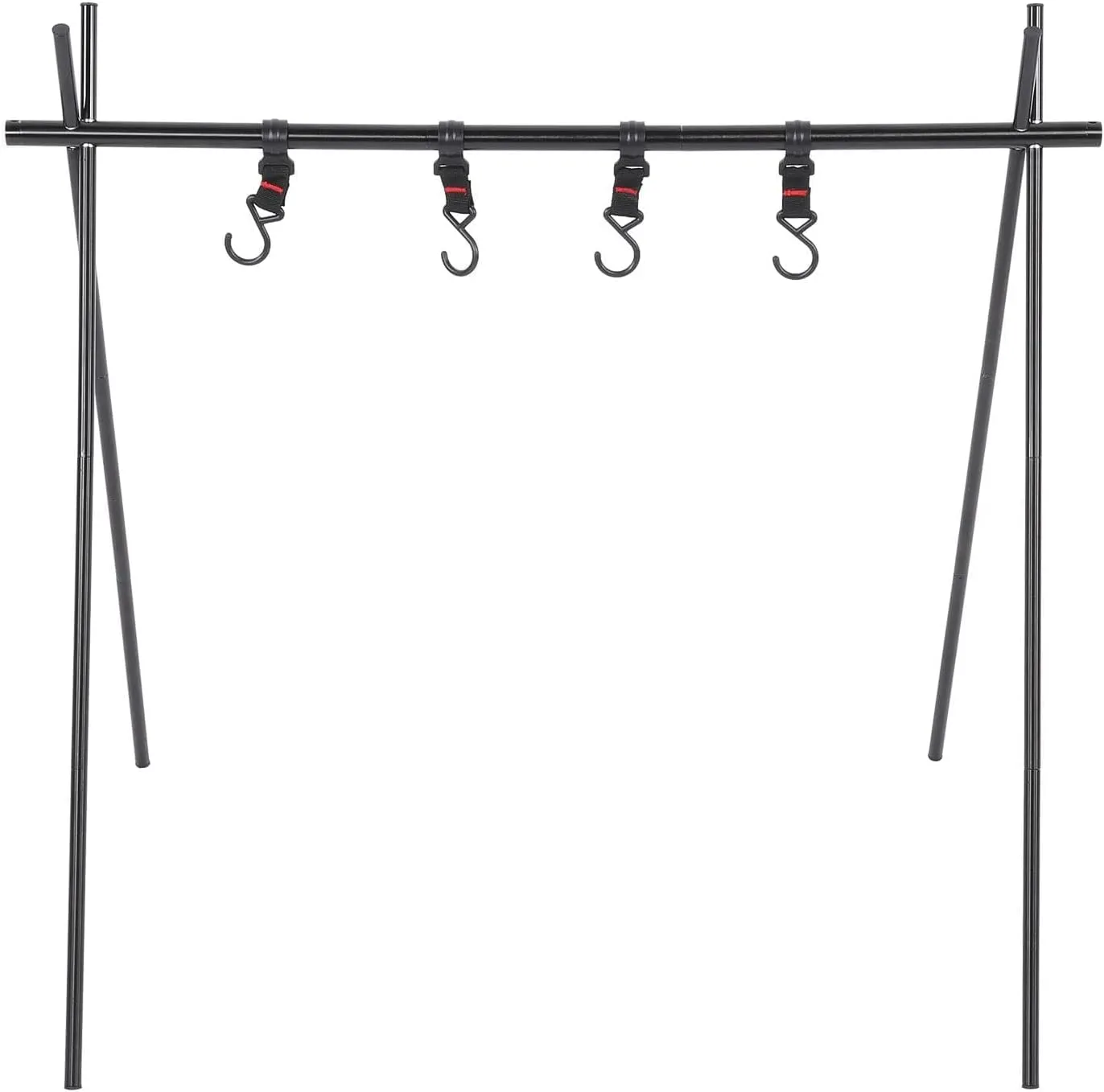 Camping Hanging Rack, Aluminum Alloy Multifunction Outdoor Triangle Rack, Portable Clothesline Hanging Gear, Camping Drying Rack Cookware Hanger