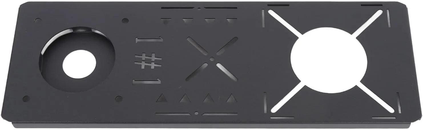 Camping IGT Table Board, Stainless Steel Portable Stove Furnace Board with Fast Connection Slot, Modular Design 4 Holes Portable Tabletop Plate for 65mm Diameter Hiking Accessories