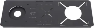 Camping IGT Table Board, Stainless Steel Portable Stove Furnace Board with Fast Connection Slot, Modular Design 4 Holes Portable Tabletop Plate for 65mm Diameter Hiking Accessories