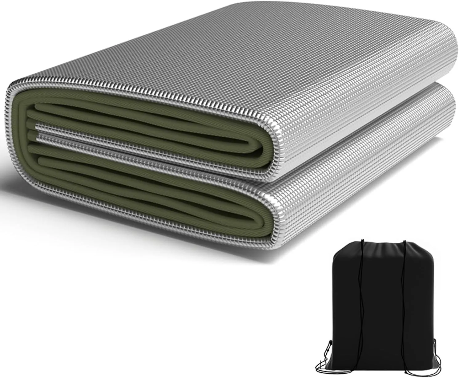 Camping Mat Foam Foil Blanket for Camping Foam Pad Insulating Foil Mat Sleeping Tent Pad Thermal Mattress Mat Pad Waterproof Double-Sided Moisture-Proof Foldable Tent Reflecting Heat, 7mm Thick