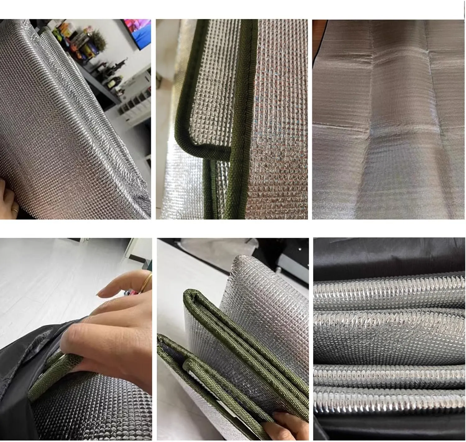 Camping Mat Foam Foil Blanket for Camping Foam Pad Insulating Foil Mat Sleeping Tent Pad Thermal Mattress Mat Pad Waterproof Double-Sided Moisture-Proof Foldable Tent Reflecting Heat, 7mm Thick