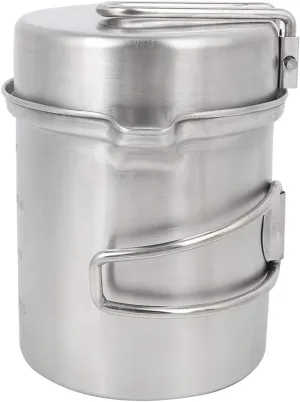 Camping Pot, Stainless Steel Camping Mess Kit Pot Cookware for Backpacking Picnic Hiking Cooking Set Gear Lightweight Pots and Pans Camping Cookware Collapsible Camp Cookware Camping Cook Pot
