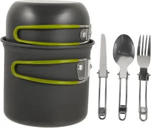 Camping Pots Cookware Portable 2-Piece Pot Set Aluminum Camping Cookware Compact for Hiking RVing