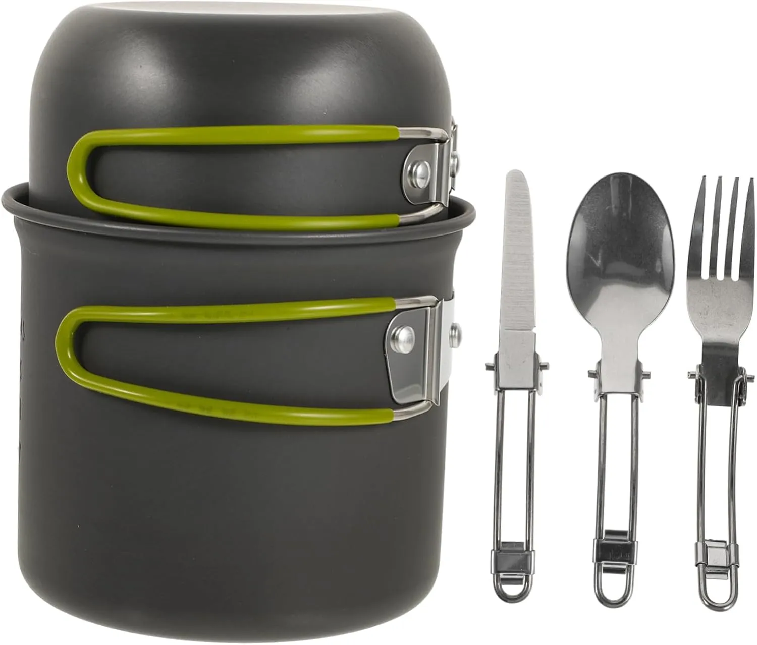 Camping Pots Cookware Portable 2-Piece Pot Set Aluminum Camping Cookware Compact for Hiking RVing
