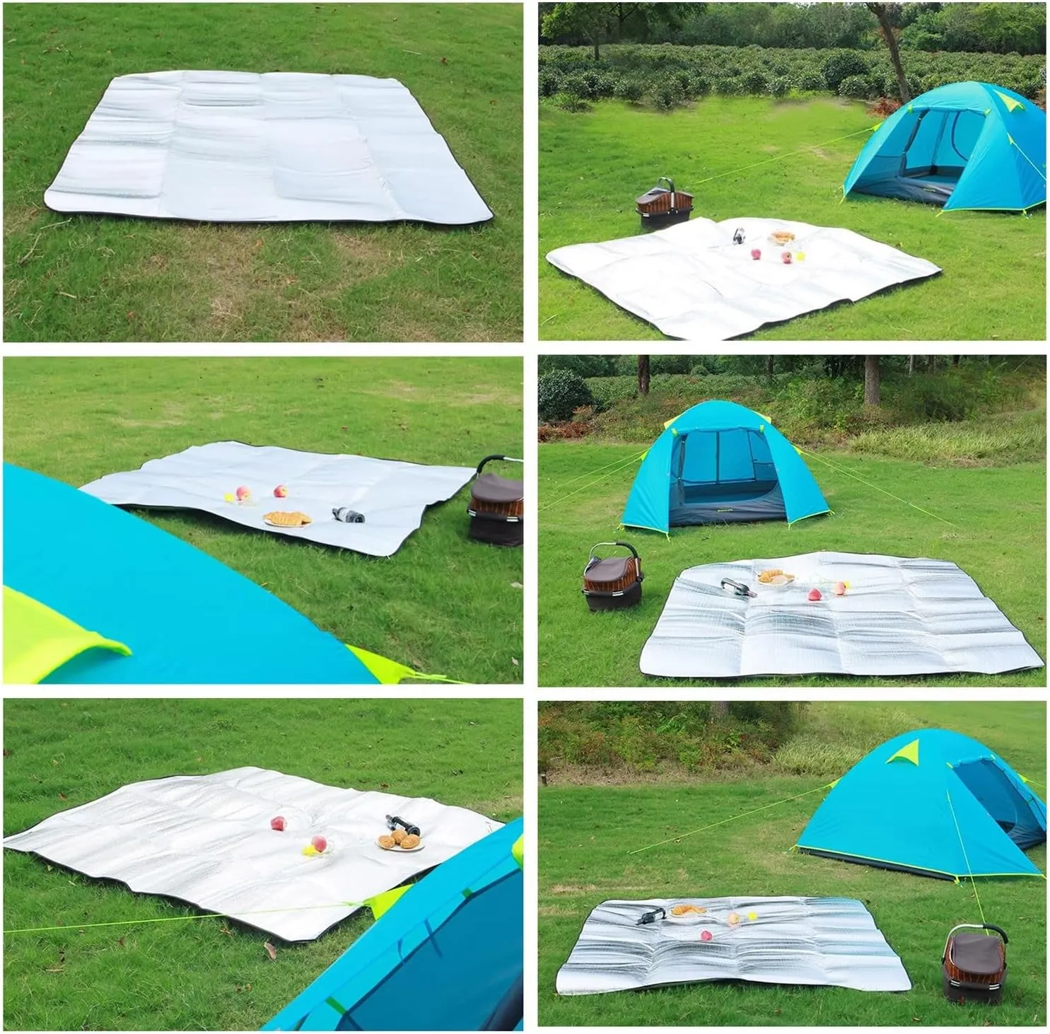 Camping Sleeping Mat Ground Mat Camping Aluminum Film Double-Sided Insulated Roll Mat Moisture-Proof Camp Mattress Dustproof Waterproof Sleeping Mat for Park Yoga Picnics Fishing