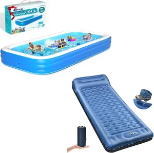Camping Sleeping Pad and Large Inflatable Pool for Kids and Adults for Outdoor