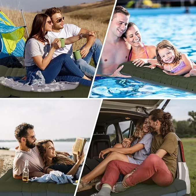 Camping Sleeping Pad, Extra Thickness 4.7 Inch Inflatable Sleeping Mat Lightweight Waterproof Camping with Built-in Pump Air Mattress for Backpacking, Hiking, Tent, Traveling