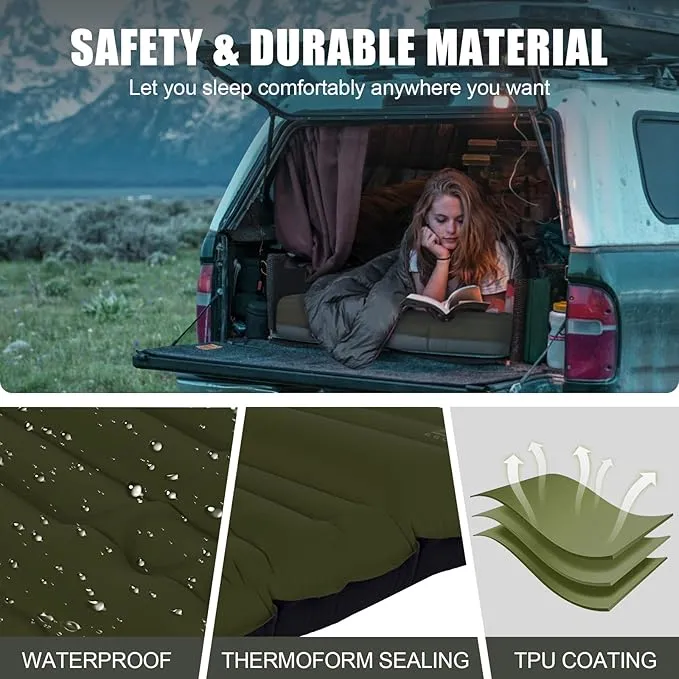 Camping Sleeping Pad, Extra Thickness 4.7 Inch Inflatable Sleeping Mat Lightweight Waterproof Camping with Built-in Pump Air Mattress for Backpacking, Hiking, Tent, Traveling