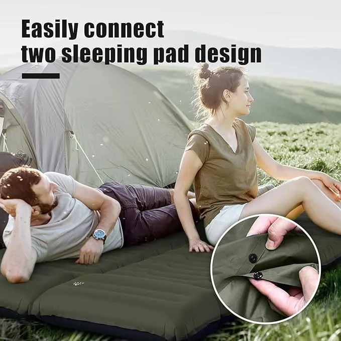 Camping Sleeping Pad, Extra Thickness 4.7 Inch Inflatable Sleeping Mat Lightweight Waterproof Camping with Built-in Pump Air Mattress for Backpacking, Hiking, Tent, Traveling
