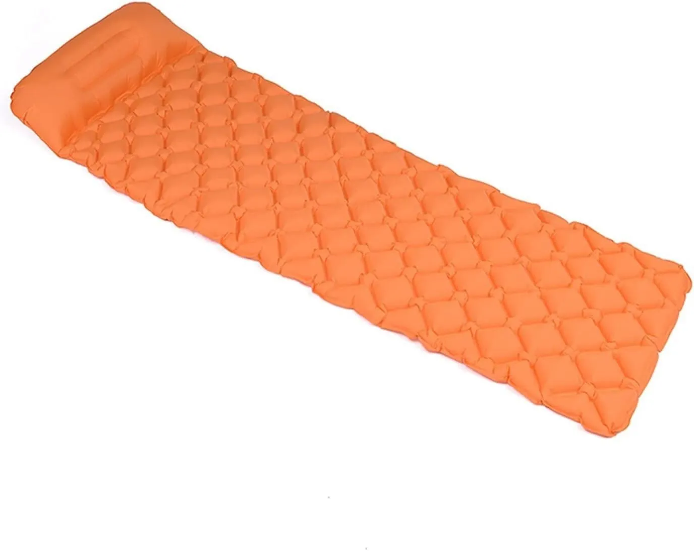 Camping Sleeping Pad Inflatable Air Mattresses Outdoor Mat Furniture Bed, Camping Sleeping Mat (Color : Orange)