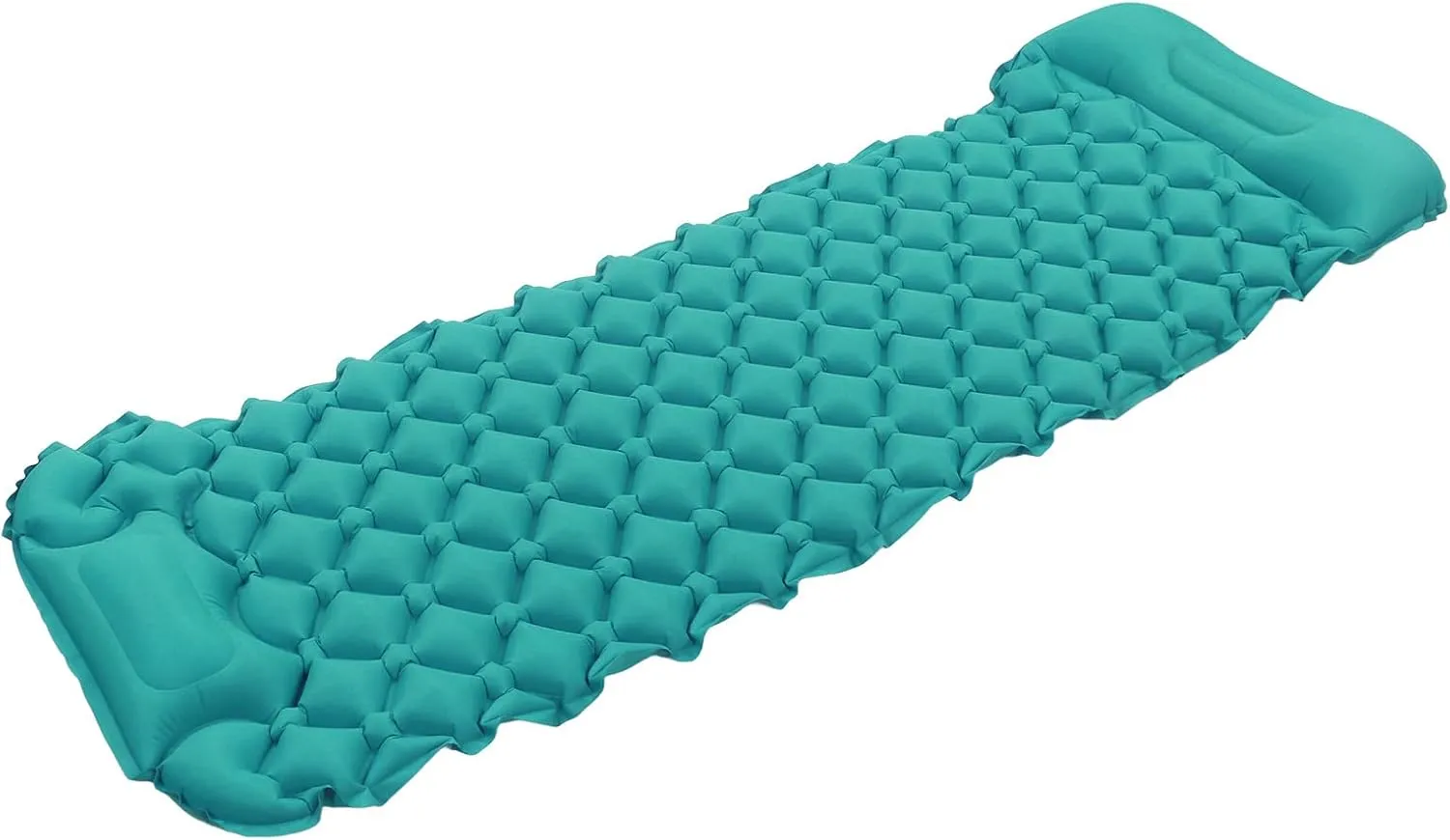 Camping Sleeping Pad Inflatable Sleeping Mat with Built in Pump Backpacking Air Mattress Outdoor Travel (Peacock Blue)
