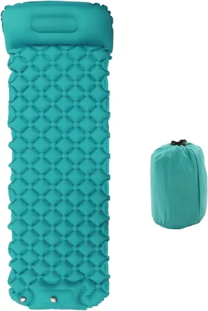 Camping Sleeping Pad, Inflatable Sleeping Pad Camping Cot Ultralight Inflatable Sleeping Mat with Built in Pump Backpacking Camping Air Mattress for Outdoor(Peacock Blue)
