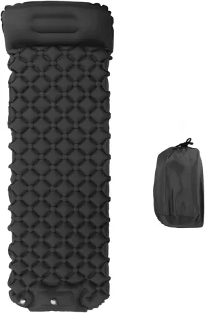 Camping Sleeping Pad, Inflatable Sleeping Pad with Pillow, Built in Pump Backpacking Camping Air Mattress for Outdoor (Dark Gray)