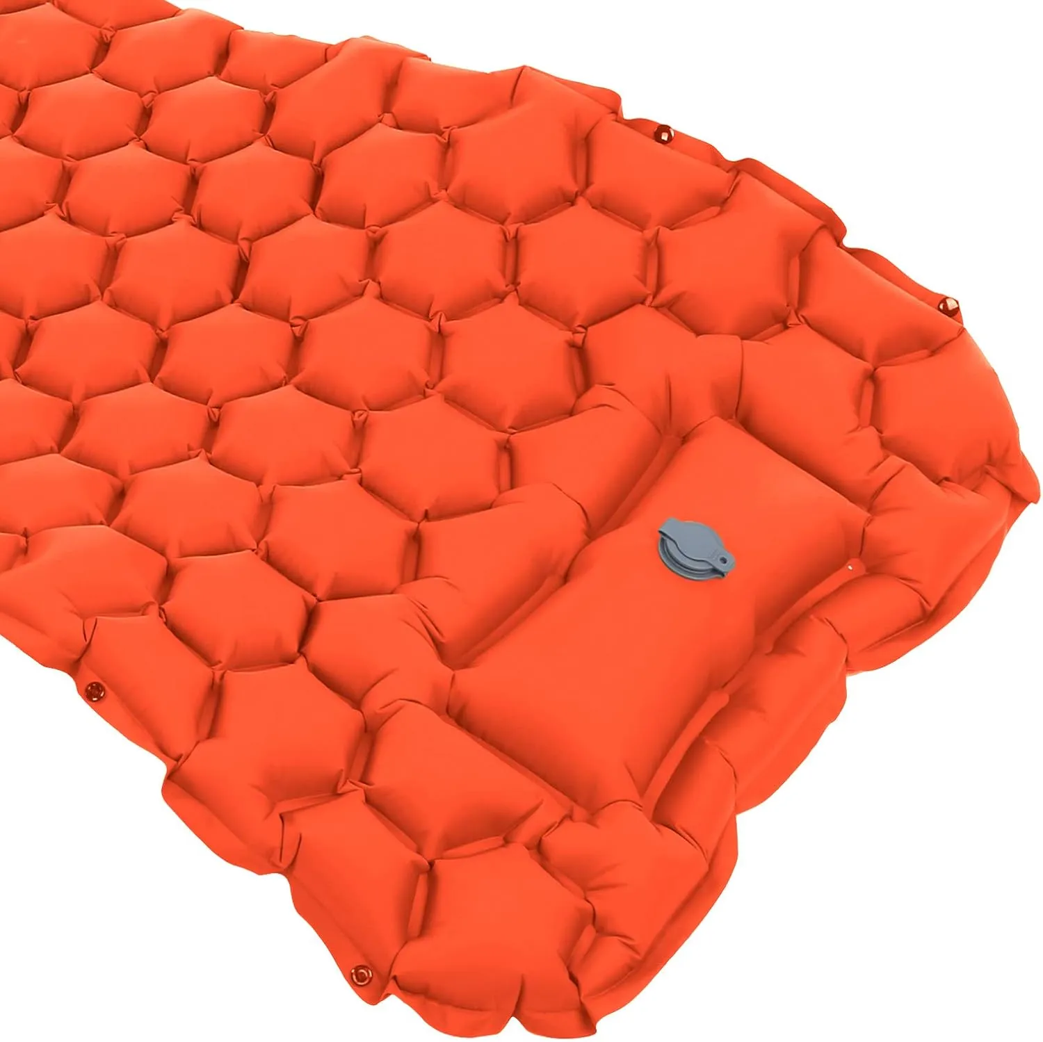 Camping Sleeping Pad Mat, Foot Press Inflatable Cushion Mattress, Sturdy 40D Nylon Fabric, TPU Laminate, for Tent Hiking Travel, Lightweight Compact, Easy to Store (Orange)