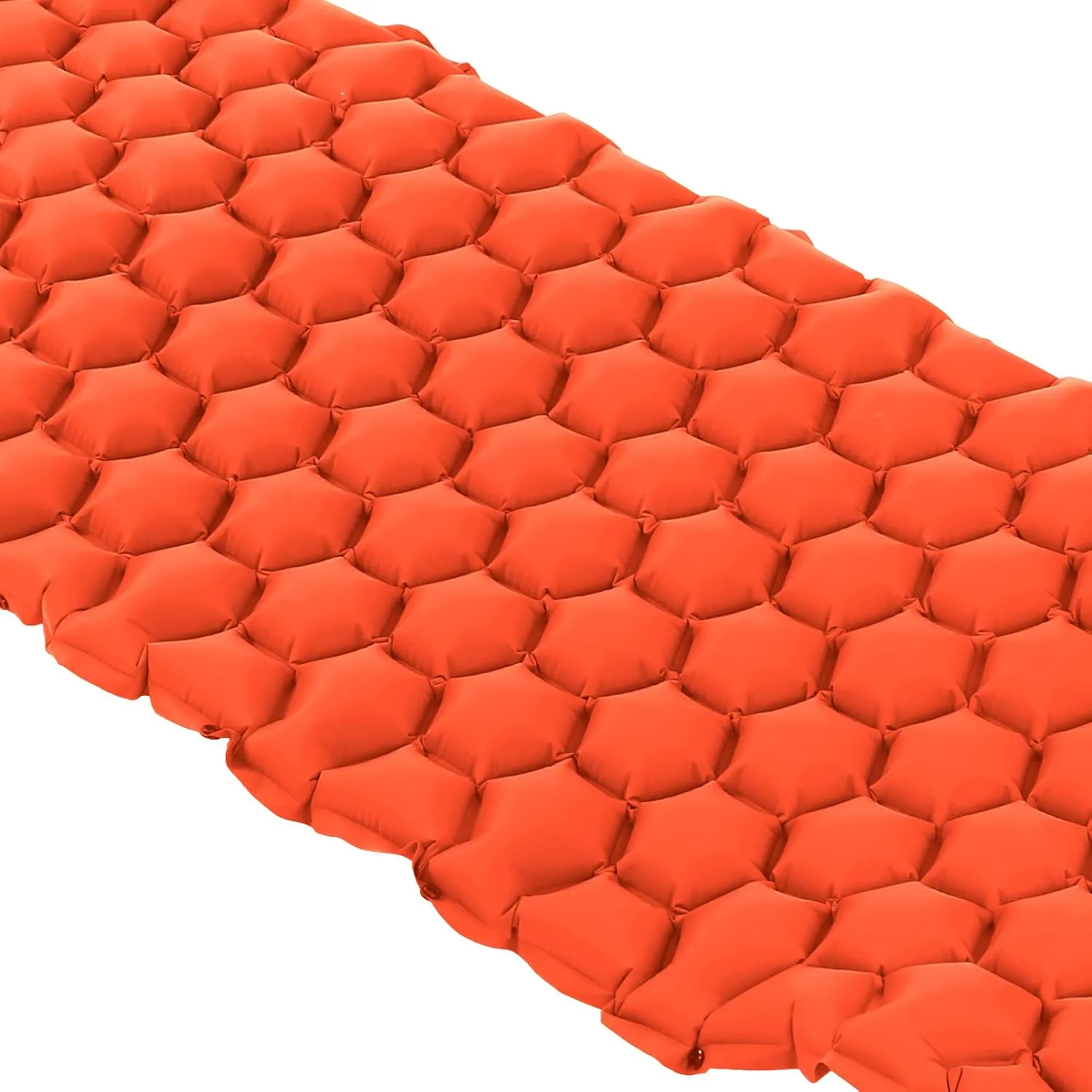 Camping Sleeping Pad Mat, Inflatable Cushion Mattress with 2 Way Valve, Sturdy 40D Nylon Fabric, TPU Laminate, for Tent Hiking Travel, Lightweight Compact (Orange)