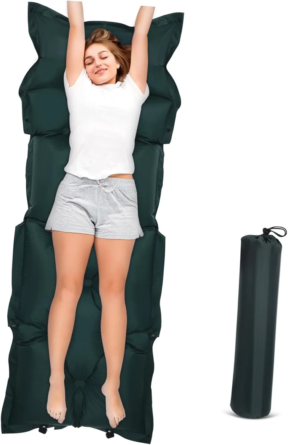 Camping Sleeping Pad Self Inflating Air Mattress with Integrated Pillow Skin Friendly Surface Effortless Setup for Comfortable Outdoor Sleeping Ultralight