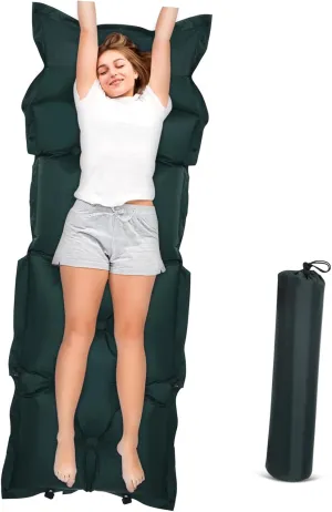 Camping Sleeping Pad Self Inflating Air Mattress with Integrated Pillow Skin Friendly Surface Effortless Setup for Comfortable Outdoor Sleeping Ultralight