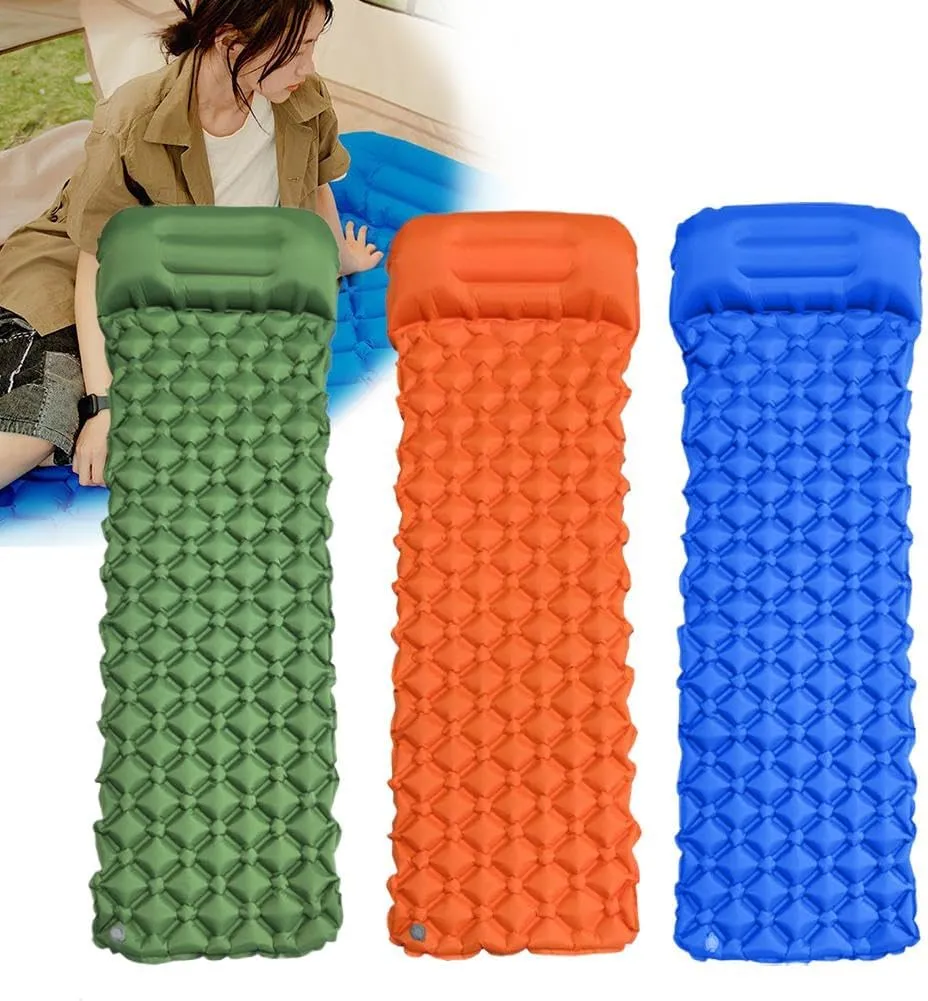 Camping Sleeping Pad,Ultralight Camping Mat,Sleeping Pad for Campingwith Pillow Built in Foot Pump Inflatable Sleeping Pads Compact for Camping,Back Packing,Hiking,Tent Trap Traveling
