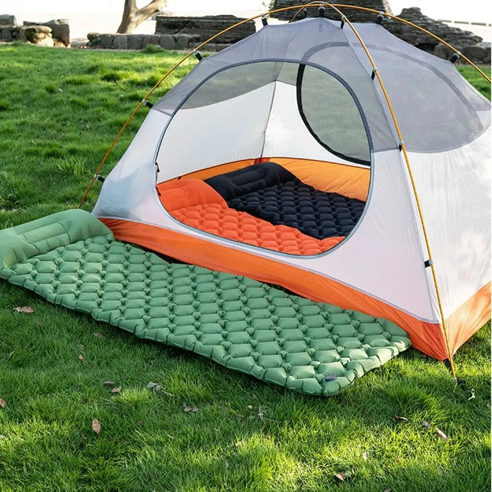 Camping Sleeping Pad,Ultralight Camping Mat,Sleeping Pad for Campingwith Pillow Built in Foot Pump Inflatable Sleeping Pads Compact for Camping,Back Packing,Hiking,Tent Trap Traveling