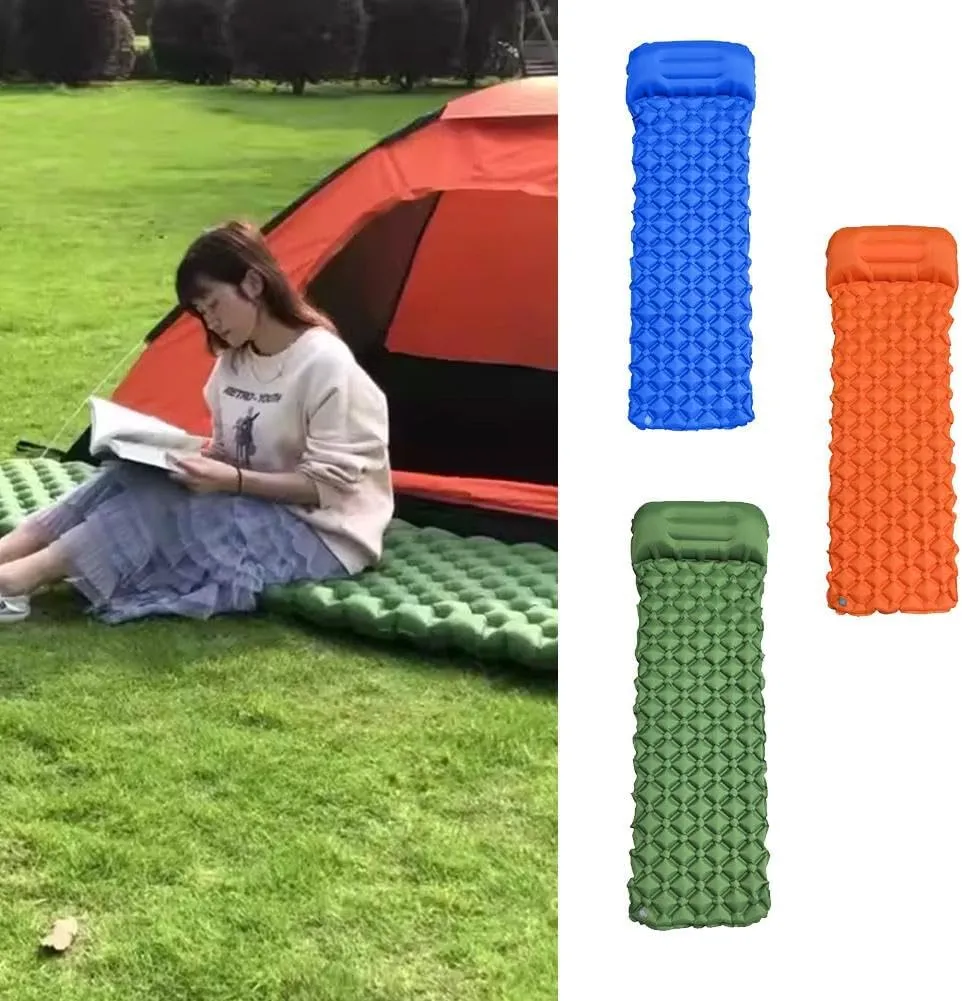 Camping Sleeping Pad,Ultralight Camping Mat,Sleeping Pad for Campingwith Pillow Built in Foot Pump Inflatable Sleeping Pads Compact for Camping,Back Packing,Hiking,Tent Trap Traveling