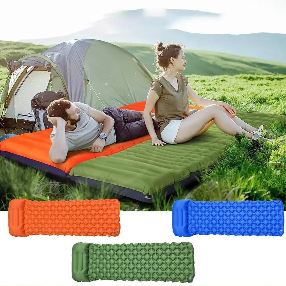 Camping Sleeping Pad,Ultralight Camping Mat,Sleeping Pad for Campingwith Pillow Built in Foot Pump Inflatable Sleeping Pads Compact for Camping,Back Packing,Hiking,Tent Trap Traveling