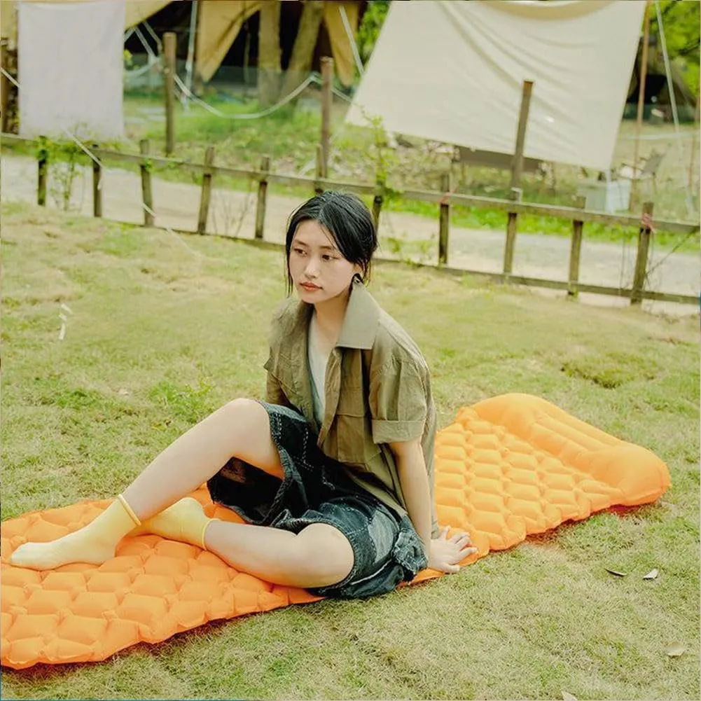 Camping Sleeping Pad,Ultralight Camping Mat,Sleeping Pad for Campingwith Pillow Built in Foot Pump Inflatable Sleeping Pads Compact for Camping,Back Packing,Hiking,Tent Trap Traveling