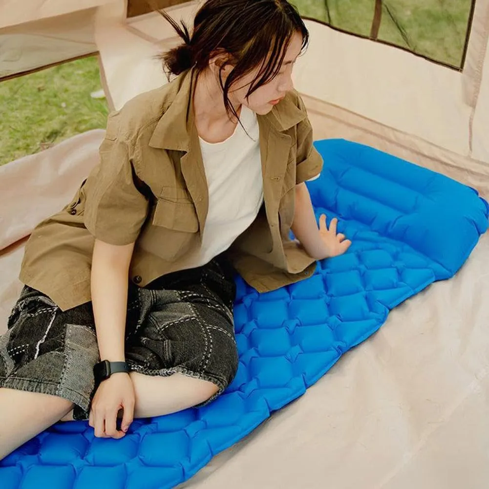 Camping Sleeping Pad,Ultralight Camping Mat,Sleeping Pad for Campingwith Pillow Built in Foot Pump Inflatable Sleeping Pads Compact for Camping,Back Packing,Hiking,Tent Trap Traveling