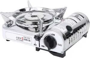 Camping Stove for Propane & Butane, Portable Gas Stove with Carrying Case (Silver) portable butane