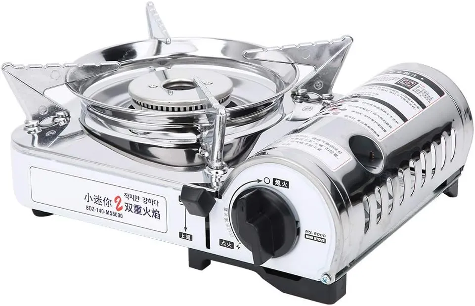 Camping Stove for Propane & Butane, Portable Gas Stove with Carrying Case (Silver) portable butane