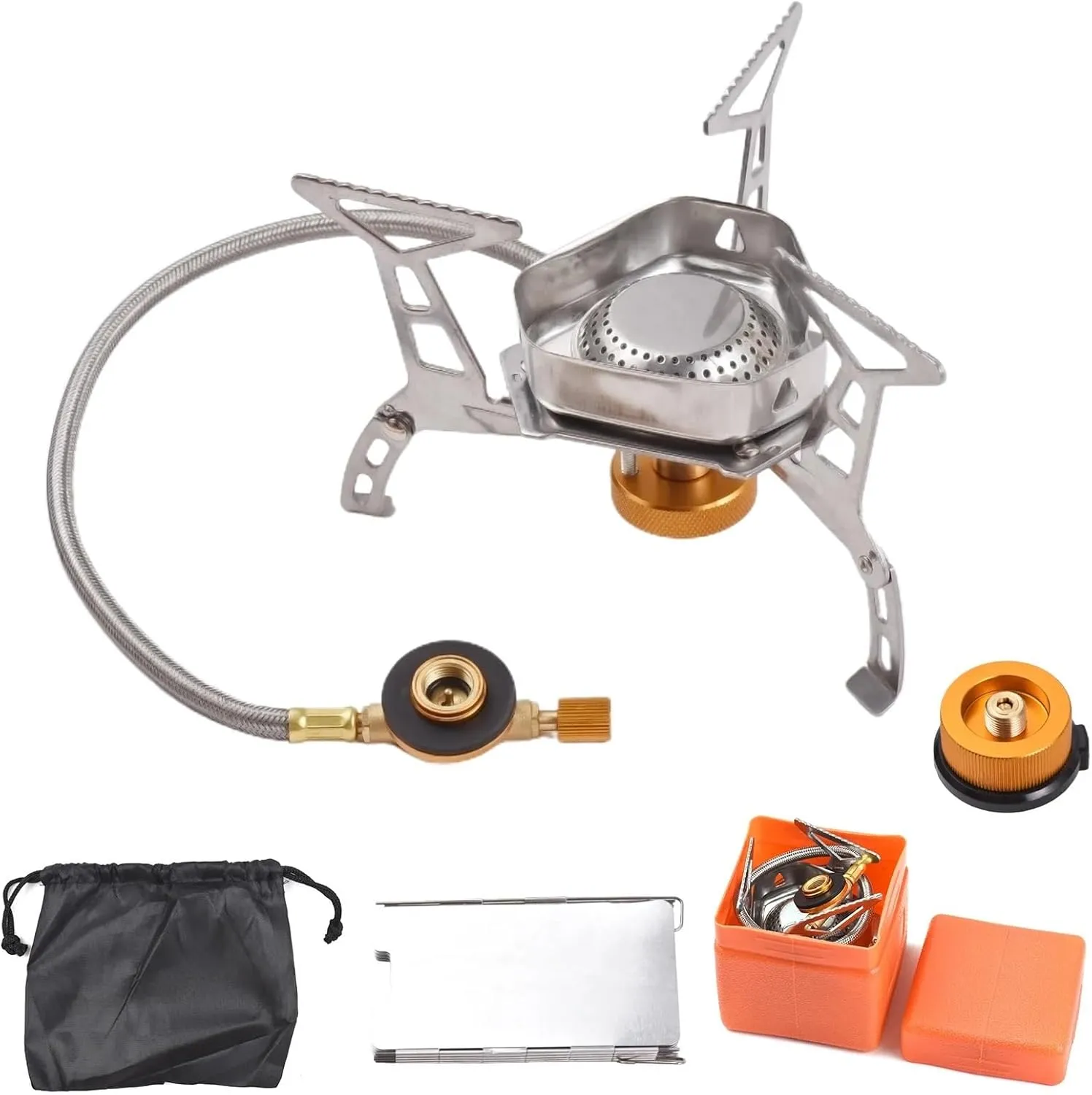 Camping Stove Portable Gas Stove Outdoor Cooking Stove Camping Gas Stove Kit Compatible With Hiking Lightweight and Foldable (Color : Manual ignition)