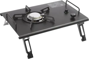 Camping Stove Portable Gas Stove with Carrying Handle, Single Burner Outdoor Gas Stove for Barbecue, Electronic Ignition, Folding Design for Easy Carrying