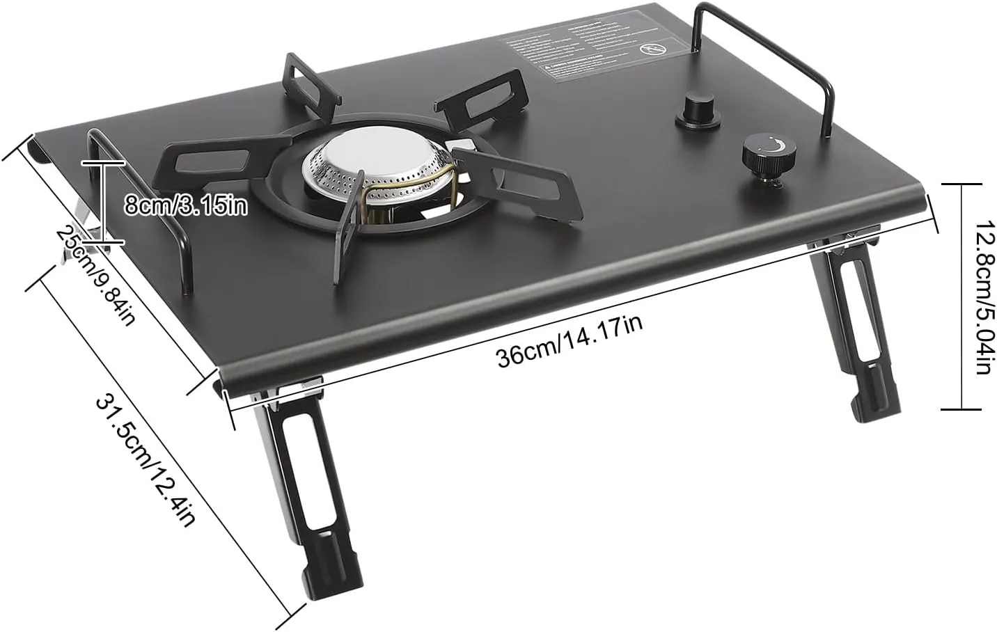 Camping Stove Portable Gas Stove with Carrying Handle, Single Burner Outdoor Gas Stove for Barbecue, Electronic Ignition, Folding Design for Easy Carrying