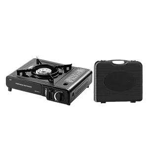 Camping Stove with Carrying Case, 2025 New Portable Propane or Butane Stove, 2900W Dual Fuel Gas Stove, Automatic Ignition, Indoor Outdoor Cooking Camp Stove for Picnics Hiking Fishing BBQ (Black)