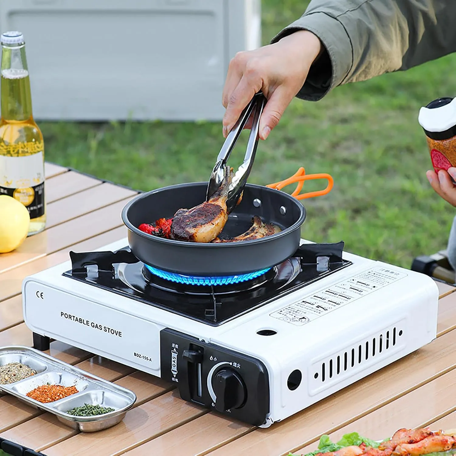 Camping Stove with Carrying Case, 2025 New Portable Propane or Butane Stove, 2900W Dual Fuel Gas Stove, Automatic Ignition, Indoor Outdoor Cooking Camp Stove for Picnics Hiking Fishing BBQ (Black)