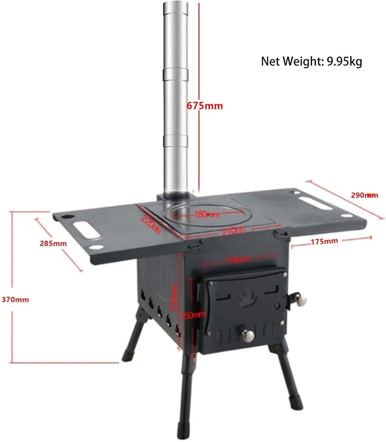 Camping Stoves & Stove Tent Combo - Portable Wood Stove for Camping, Hot Tent Stove with Cast Iron Wood Burning Heater - Outdoor Stove Kit