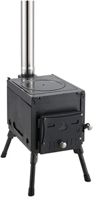 Camping Stoves & Stove Tent Combo - Portable Wood Stove for Camping, Hot Tent Stove with Cast Iron Wood Burning Heater - Outdoor Stove Kit