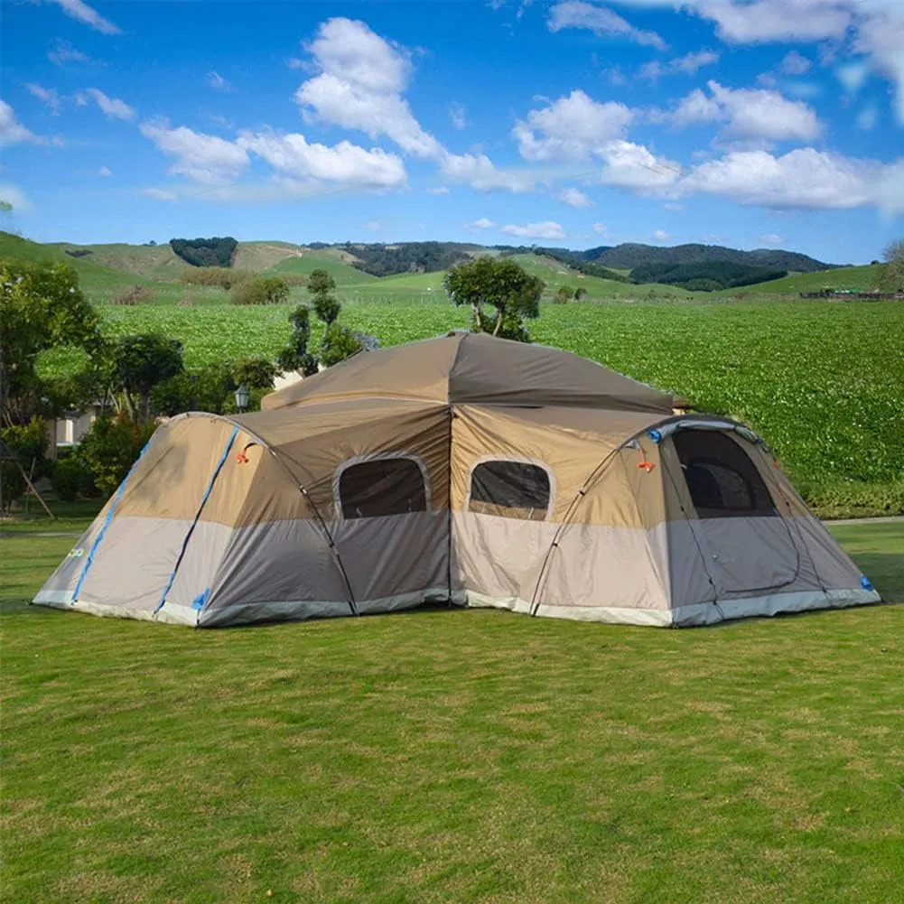 Camping Tent 8-10 Persons Lightweight Family Camping Tent Uv Resistant Outdoor Folding Tent, Easy to Install