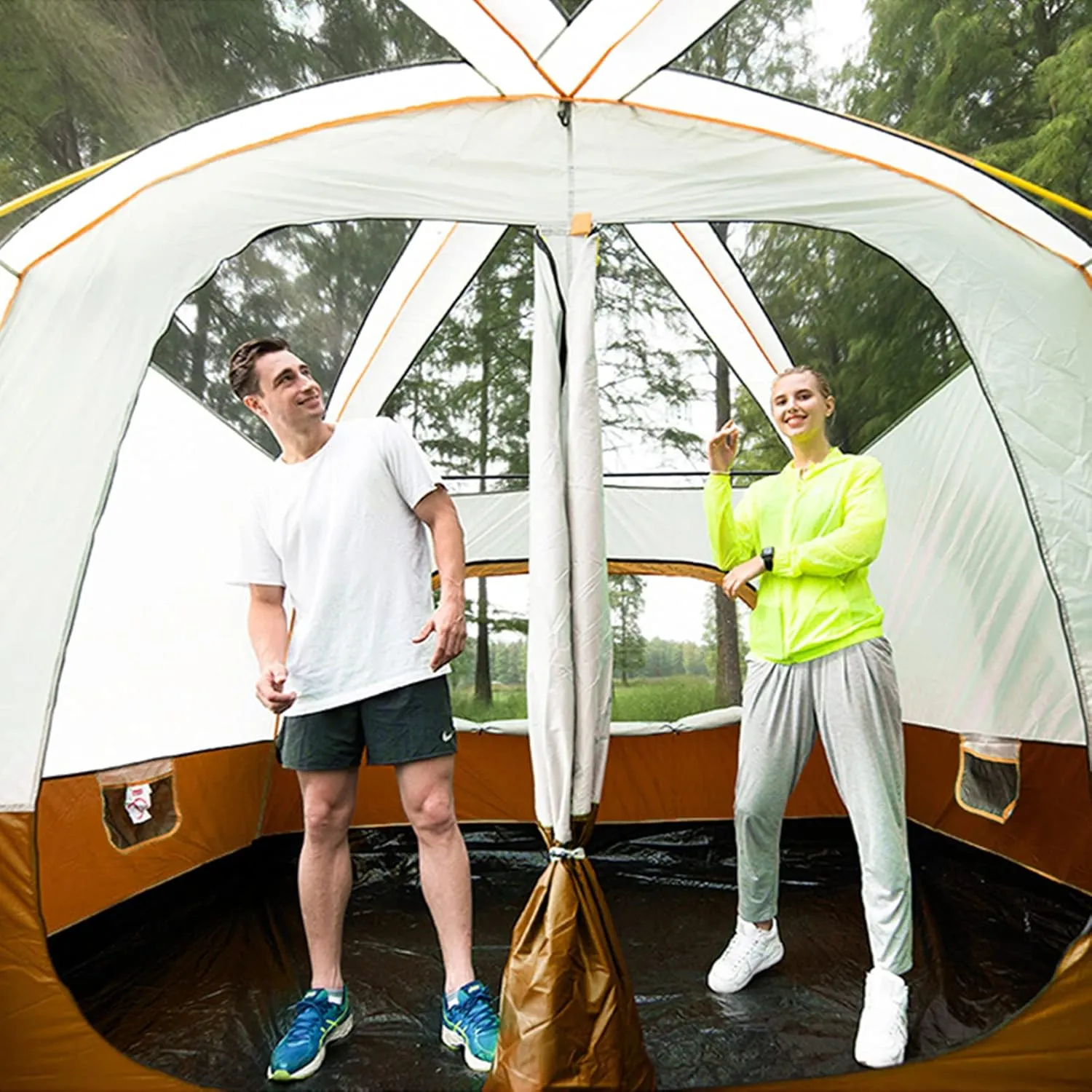 Camping Tent Waterproof Instant Tent 4-6 Person,Family Cabin Tents,2 Rooms,Portable Instant Tents with Removable Rainfly,Automatic Tent for Camping Hiking Mountaineering
