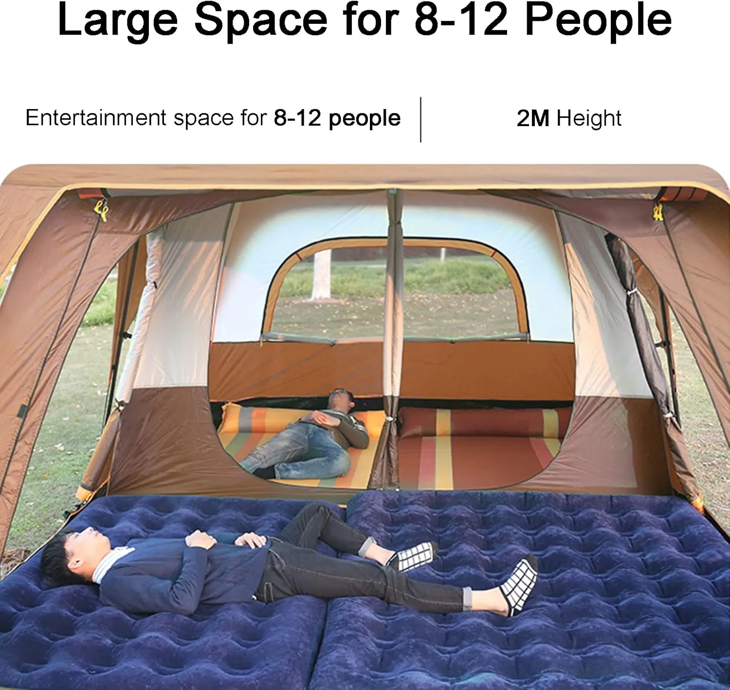 Camping Tent Waterproof Instant Tent 4-6 Person,Family Cabin Tents,2 Rooms,Portable Instant Tents with Removable Rainfly,Automatic Tent for Camping Hiking Mountaineering