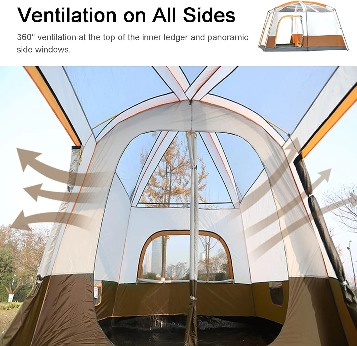 Camping Tent Waterproof Instant Tent 4-6 Person,Family Cabin Tents,2 Rooms,Portable Instant Tents with Removable Rainfly,Automatic Tent for Camping Hiking Mountaineering