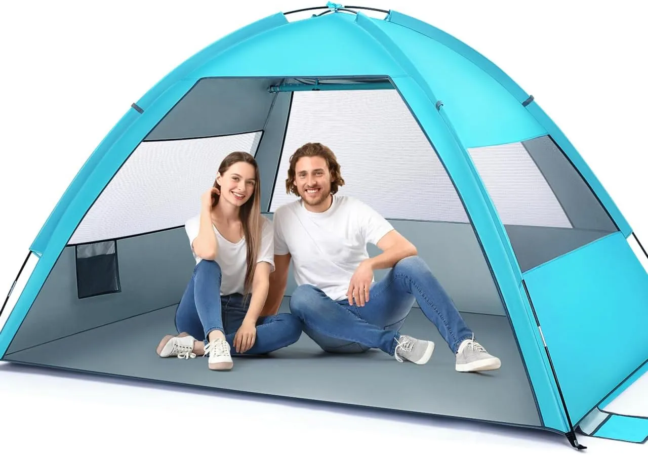 Camping Tents for 4/5 Person Instant Tent for Camping Easy Set up Portable Sun Shade Summer Beach Vacation Essentials for Family Outdoor and Picnics, Fishing with Carrying Bag