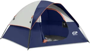 CAMPROS Tent-3-Person-Camping-Tents, Waterproof Windproof Backpacking Tent with Top Rainfly, Easy Set up Small Lightweight Tents, for All Seasons Hiking Beach Outdoor with 3 Mesh Windows