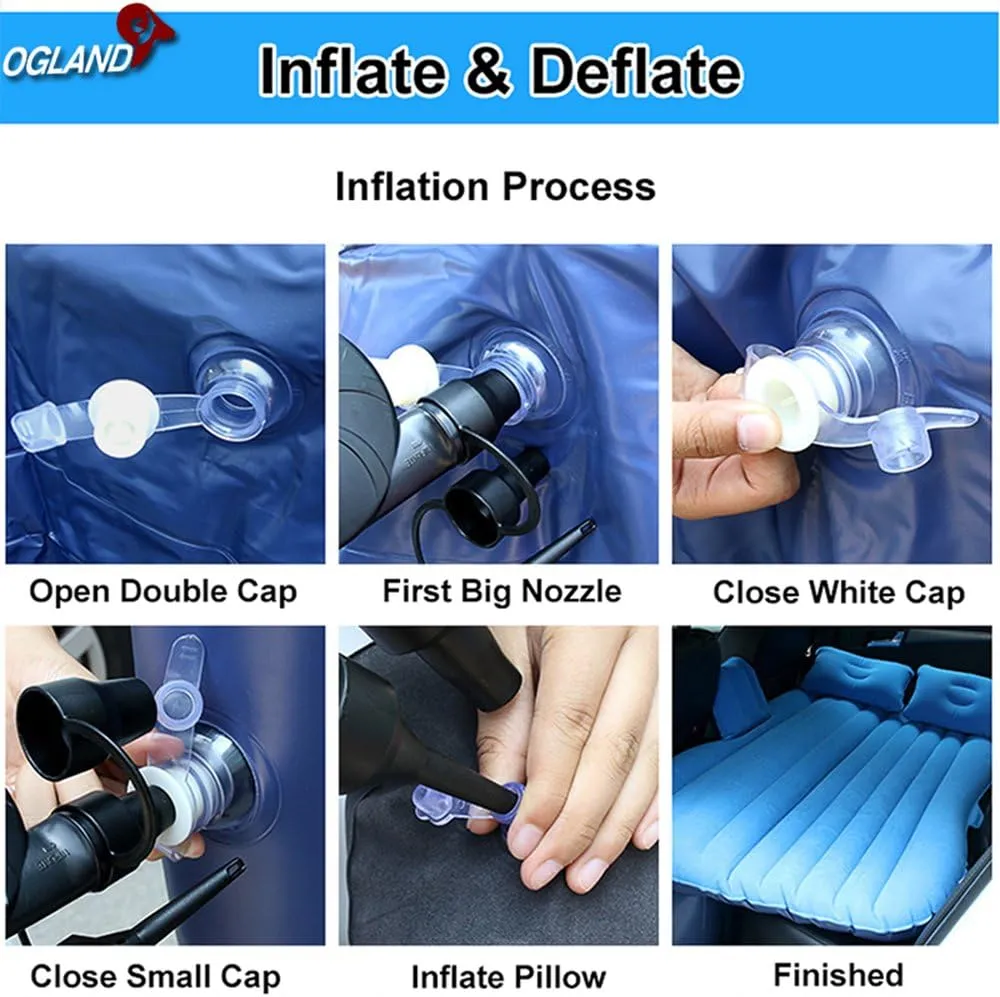 Car Air Inflation Travel Bed Mattress for Universal Car Back Seat Support Outdoor Camping Mat Cushion