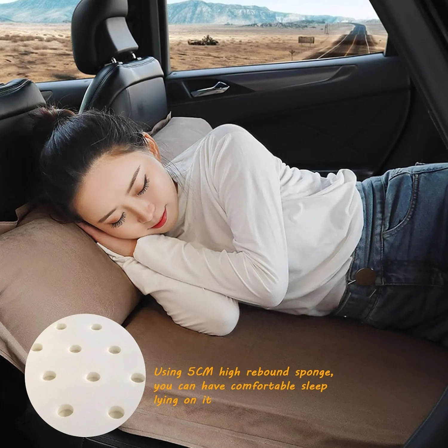 Car Air Mattress for BMW X5 X5M E53 E70 F15 G05 F95 25i 25d,Camping Folding Air Bed Cushion,Inflatable Thickened Car Air Bed,Portable Sleeping Pad for Camping,C